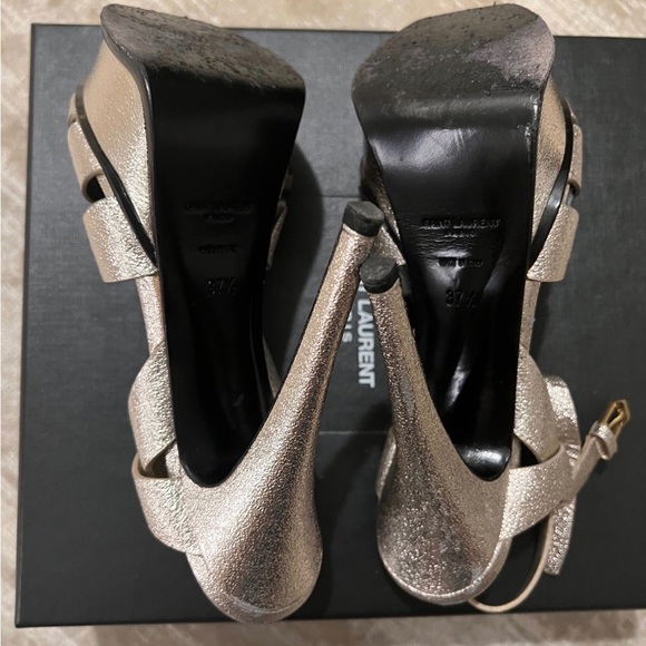 YSL Gold Tribute Leather Sandals👠💝 - Picture 8 of 10